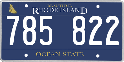 RI license plate 785822