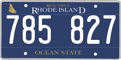 RI license plate 785827