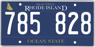 RI license plate 785828