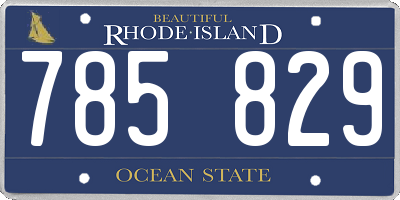 RI license plate 785829