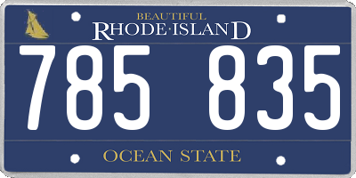 RI license plate 785835
