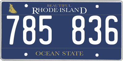 RI license plate 785836