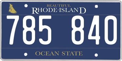 RI license plate 785840