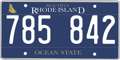 RI license plate 785842