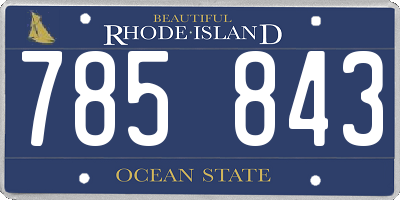 RI license plate 785843