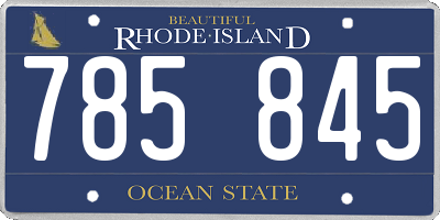 RI license plate 785845