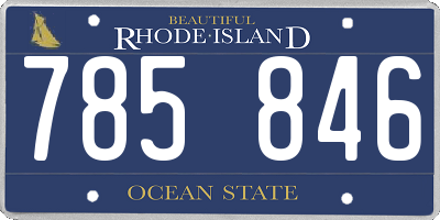 RI license plate 785846