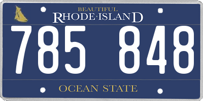 RI license plate 785848