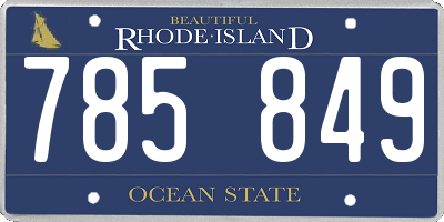 RI license plate 785849