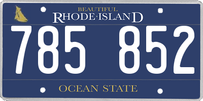 RI license plate 785852