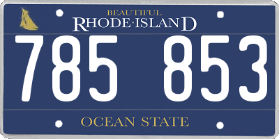 RI license plate 785853