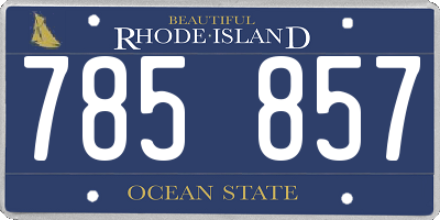 RI license plate 785857