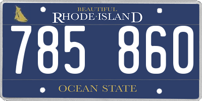 RI license plate 785860
