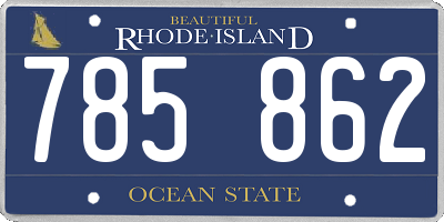 RI license plate 785862