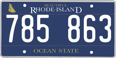 RI license plate 785863