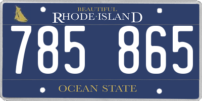 RI license plate 785865