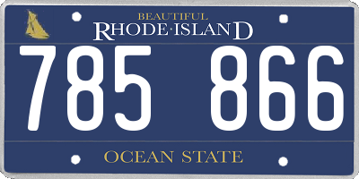 RI license plate 785866