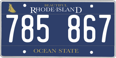 RI license plate 785867