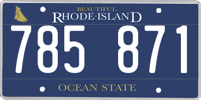 RI license plate 785871