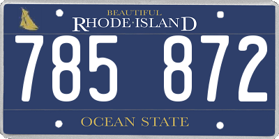RI license plate 785872