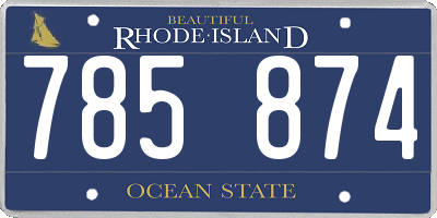 RI license plate 785874