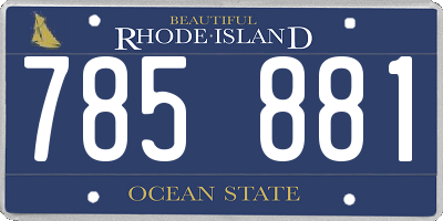 RI license plate 785881