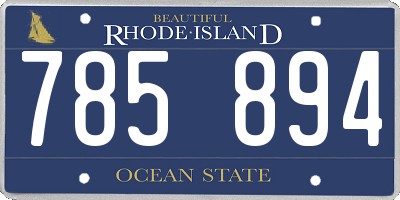 RI license plate 785894