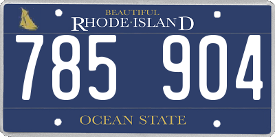 RI license plate 785904