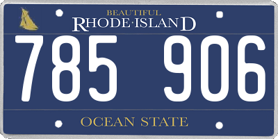 RI license plate 785906