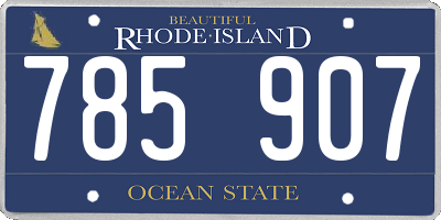 RI license plate 785907