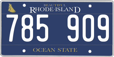 RI license plate 785909