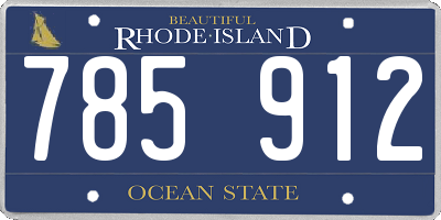 RI license plate 785912