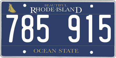 RI license plate 785915