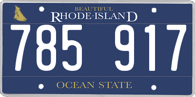 RI license plate 785917