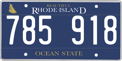 RI license plate 785918