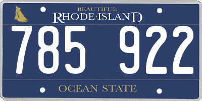 RI license plate 785922