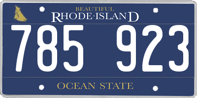RI license plate 785923