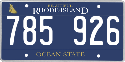 RI license plate 785926