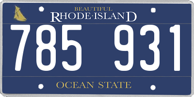 RI license plate 785931