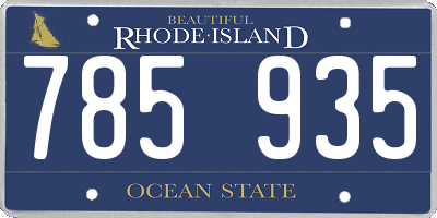 RI license plate 785935