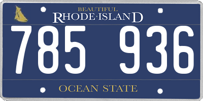 RI license plate 785936