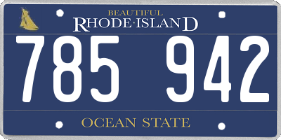 RI license plate 785942