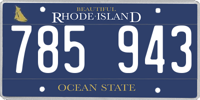 RI license plate 785943