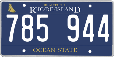 RI license plate 785944