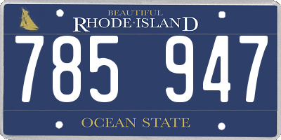 RI license plate 785947