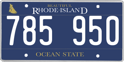 RI license plate 785950