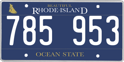 RI license plate 785953