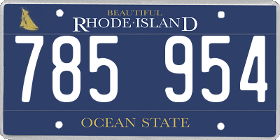 RI license plate 785954