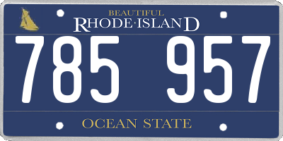 RI license plate 785957