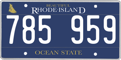 RI license plate 785959